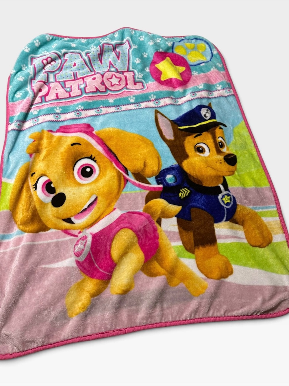 Nickelodeon PAW Patrol Plush Throw Blanket - Pink, Blue & Yellow